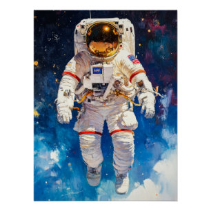 Póster Pintura astronauta