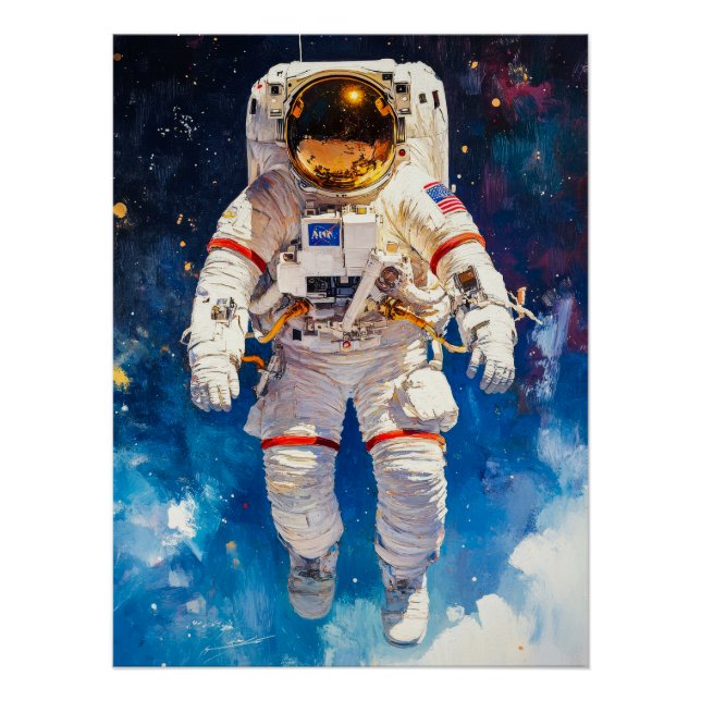Póster Pintura astronauta (Anverso)
