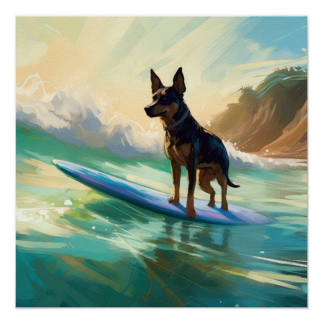 Póster Pintura australiana de surf en Kelpie Beach (Anverso)