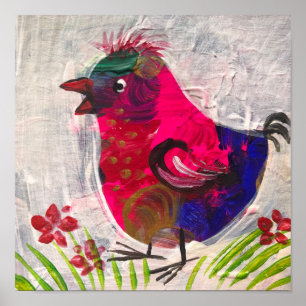 Póster Pintura , ave bocho , potro decorativo