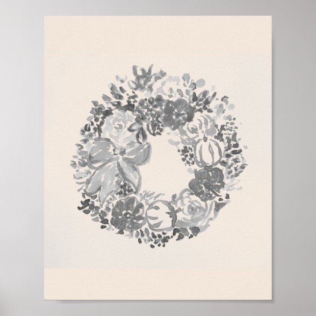 Póster Pintura azul de la calabaza de la calabaza de otoñ (Frente)