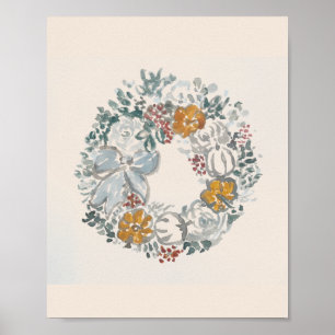 Póster Pintura azul de la calabaza de la calabaza de otoñ