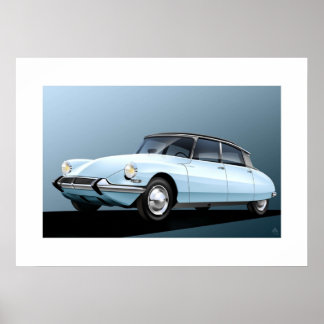 Póster Pintura azul pálido de Citroen DS19