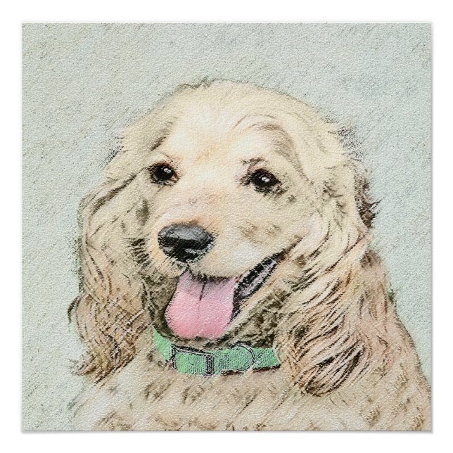 Póster Pintura Buff de Cocker Spaniel - Arte Perro Origin (Anverso)