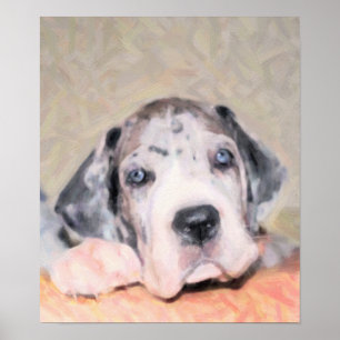 Póster Pintura: Cachorro Dane