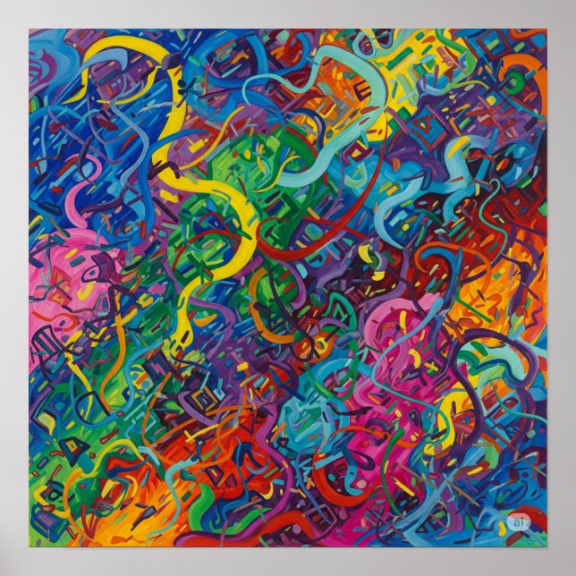 Póster Pintura caótica abstracta (Frente)