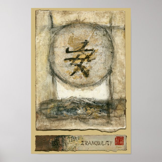 Póster Pintura china de tranquilidad de Mauro (Frente)