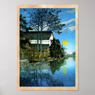 Póster Pintura clásica del paisaje del japanee oriental
