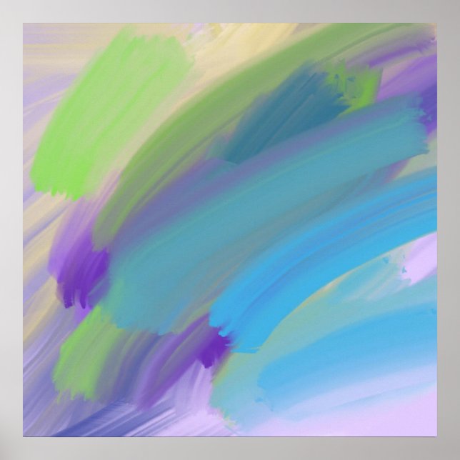 Póster pintura colorida de aceite abstracto (Frente)