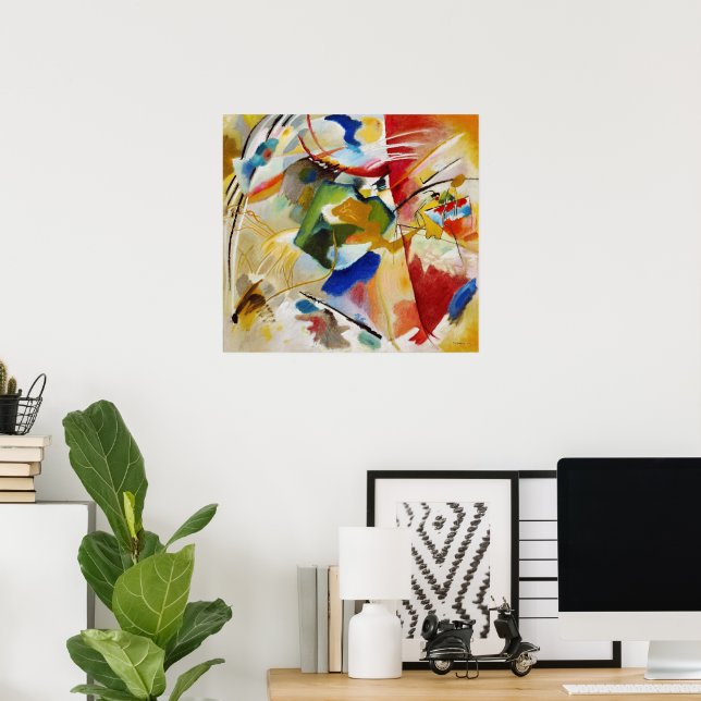 Póster Pintura con centro verde de Wassily Kandinsky (Oficina en casa)