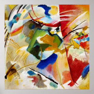 Póster Pintura con centro verde, W. Kandinsky Abstracto