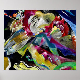 Póster Pintura con líneas blancas - Kandinsky