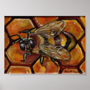 Póster Pintura de abeja de miel