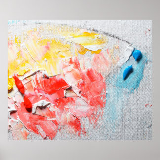 Póster pintura de aceite de color sobre pintura de lienzo