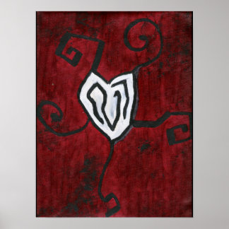 Póster Pintura de aceite de corazón