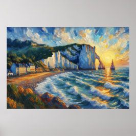 Póster Pintura de aceite de Étretat