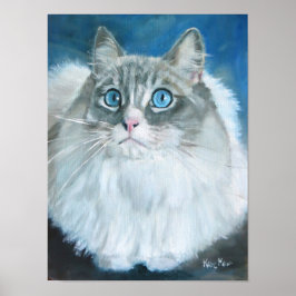Póster Pintura de aceite de gato de Ragdoll