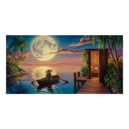 Póster Pintura de aceite de paraíso tropical