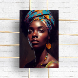 Póster Pintura de aceite de retrato de mujer negra