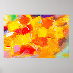 Póster pintura de aceite de textura pintura de frutas flo