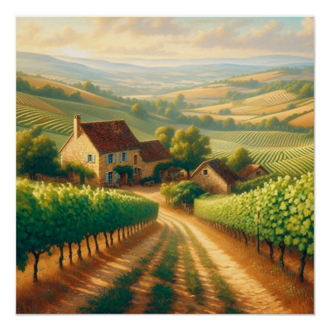 Póster Pintura de aceite de viña francesa (Anverso)