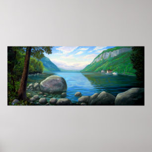 Póster Pintura de aceite de Willoughby Lake Westmore Verm