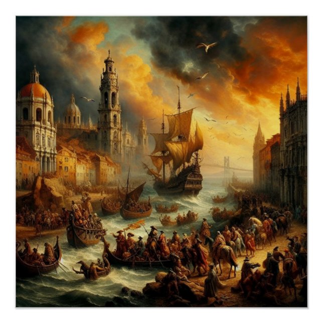 Póster Pintura de aceite del Renacimiento (Anverso)