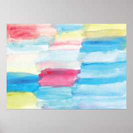 Póster pintura de acuarela abstracta