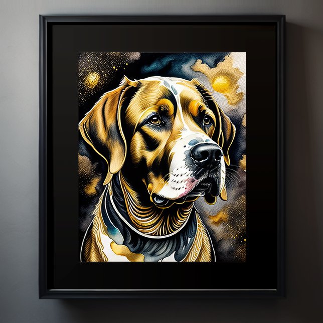 Póster Pintura de acuarela abstracta de un perro 5:4 (Subido por el creador)