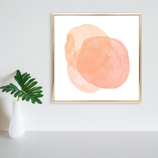 Póster Pintura de acuarela abstracta en coral pastel (Subido por el creador)