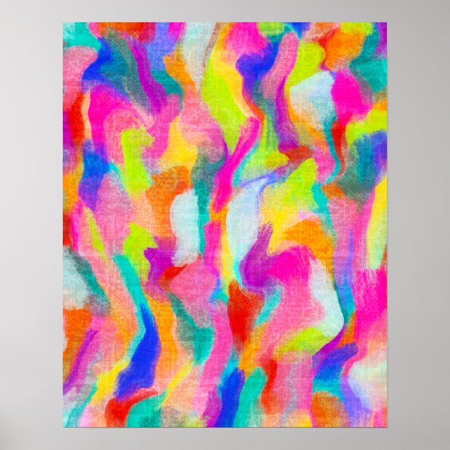 Póster Pintura de acuarela coloreada texturizada (Frente)