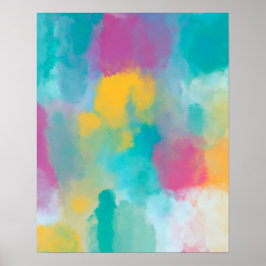Póster Pintura de acuarela colorida abstracta