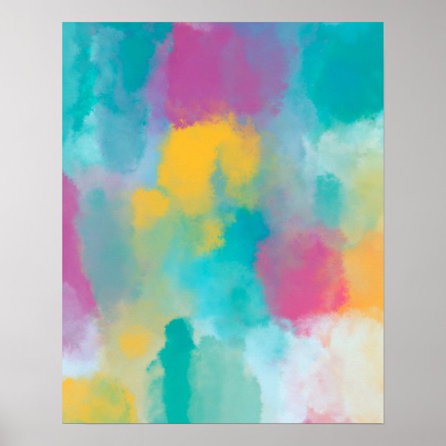 Póster Pintura de acuarela colorida abstracta (Frente)