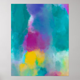 Póster Pintura de acuarela colorida abstracta