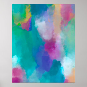 Póster Pintura de acuarela colorida abstracta
