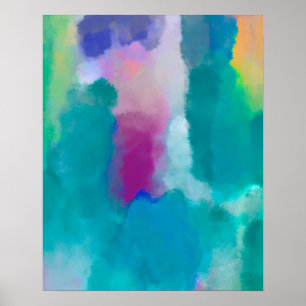 Póster Pintura de acuarela colorida abstracta
