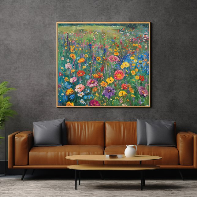 Póster Pintura de acuarela de campo de flores silvestres (Subido por el creador)