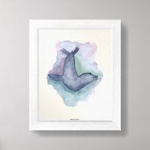 Pintura de acuarela de foca azul