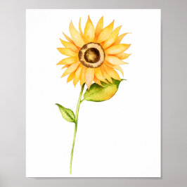 Póster Pintura de acuarela de girasol