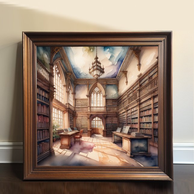 Póster Pintura de acuarela de la Biblioteca de Manor en I (Subido por el creador)