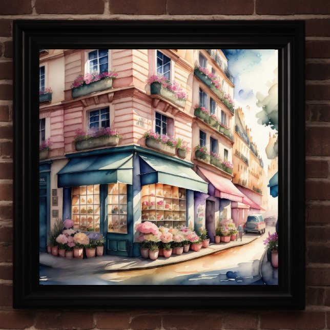 Póster Pintura de acuarela de la calle parisina (Subido por el creador)