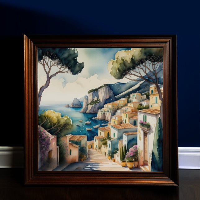 Póster Pintura de acuarela de la ciudad mediterránea euro (Subido por el creador)