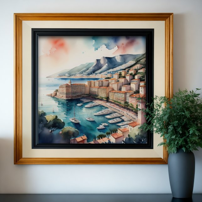 Póster Pintura de acuarela de la ciudad mediterránea euro (Subido por el creador)