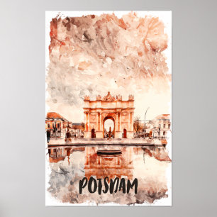 Póster Pintura de acuarela de Potsdam Germany