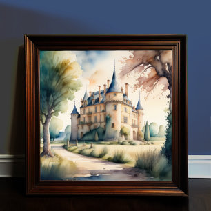 Póster Pintura de acuarela del castillo francés III