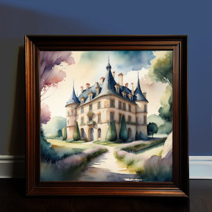 Póster Pintura de acuarela del Chateau francés II