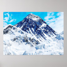 Pintura de acuarela del Monte Everest