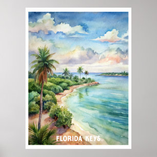 Póster Pintura de acuarela del Parque Nacional de los Cay
