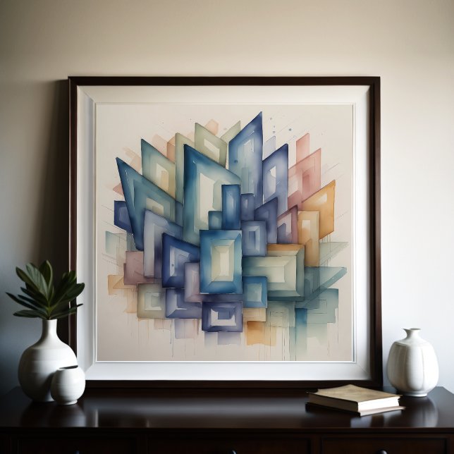 Póster Pintura de acuarela Resumen Geométrico Moderno 1:1 (Subido por el creador)