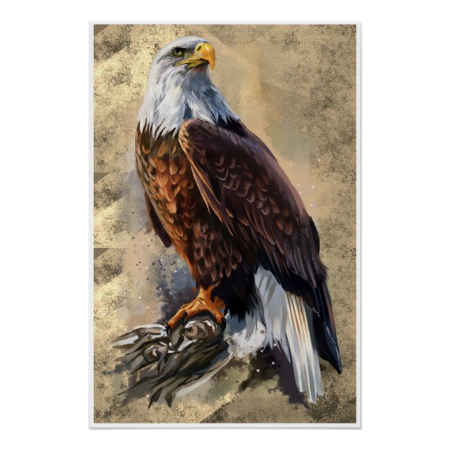 Póster Pintura de águila calva (Anverso)